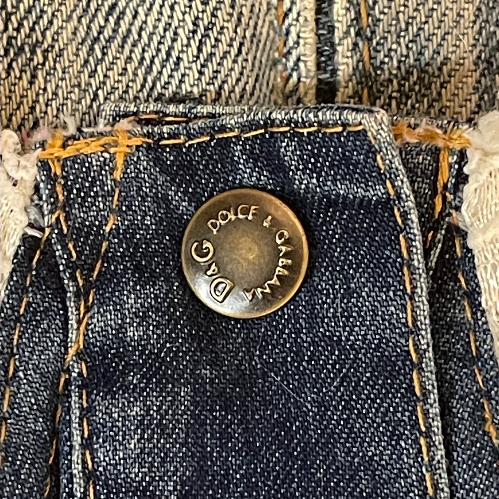 D&G Denim Corset Top with Lace Trim s/m - Picture 3 of 12